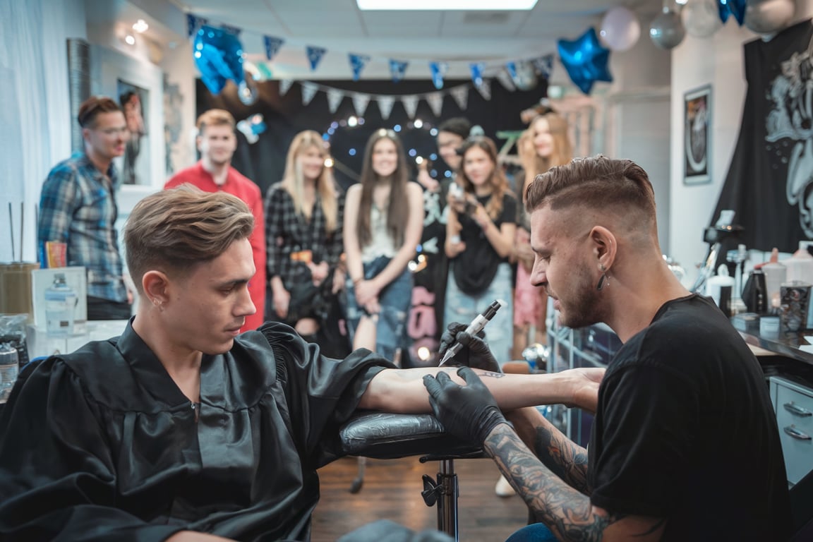 Professional tattoo artist showcasing artwork