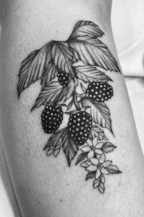 Fine Line Blackberry Tattoo