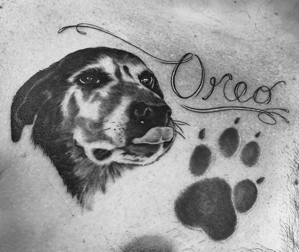 Oreo the Dog Memorial Tattoo