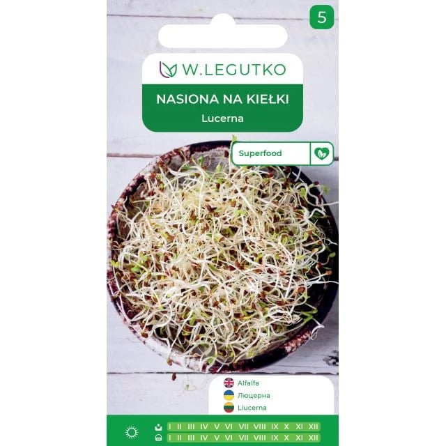 Nasiona na kiełki lucerna 20g | Plantoris