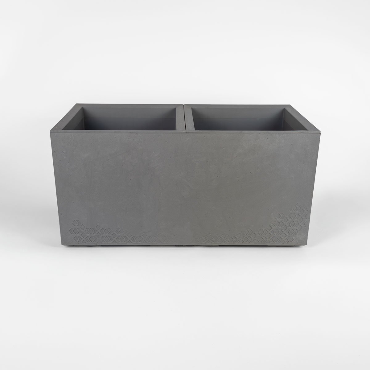 Wydłużony kwietnik 80x40x40 cm imitujący beton, na kółkach, odporny na mróz i UV. Do ogrodu i na taras.