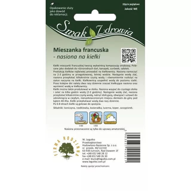 Nasiona na kiełki mieszanka francuska 20g | Plantoris