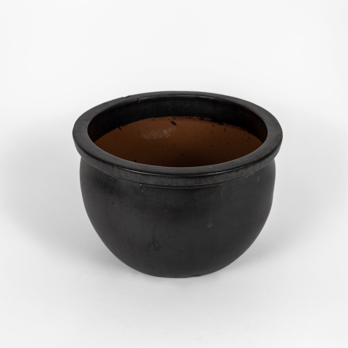 Ceramiczna, szkliwiona donica 38 cm, antracyt, mrozoodporna, pojemność 18 l.
