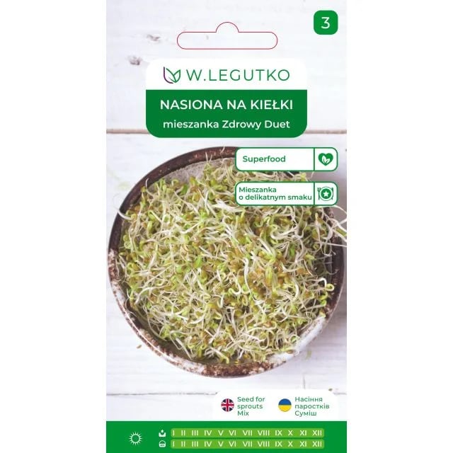 Nasiona na kiełki mieszanka Zdrowy Duet 20g
