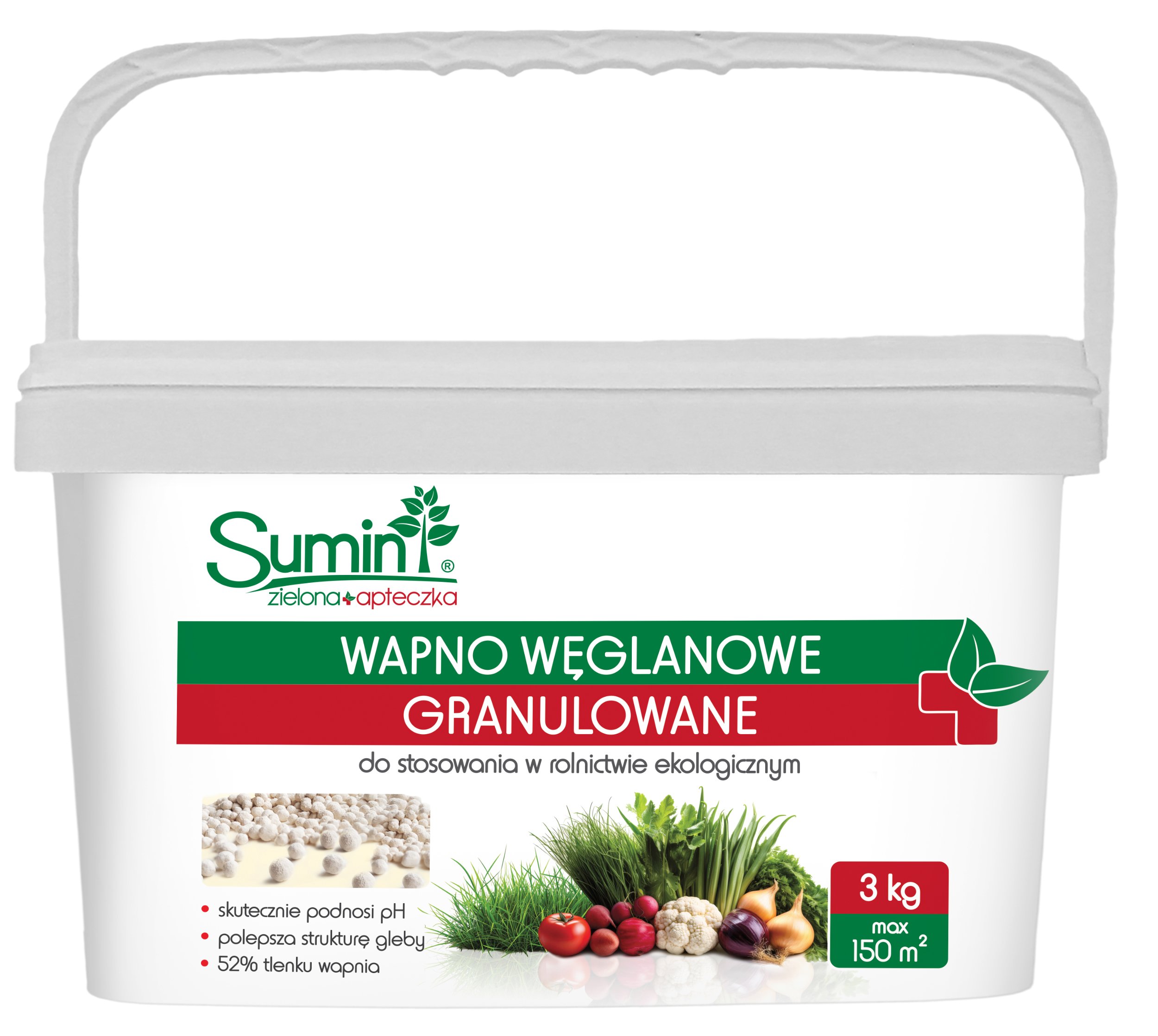 Wapno węglanowe granulowane 3 kg do odkwaszania gleby