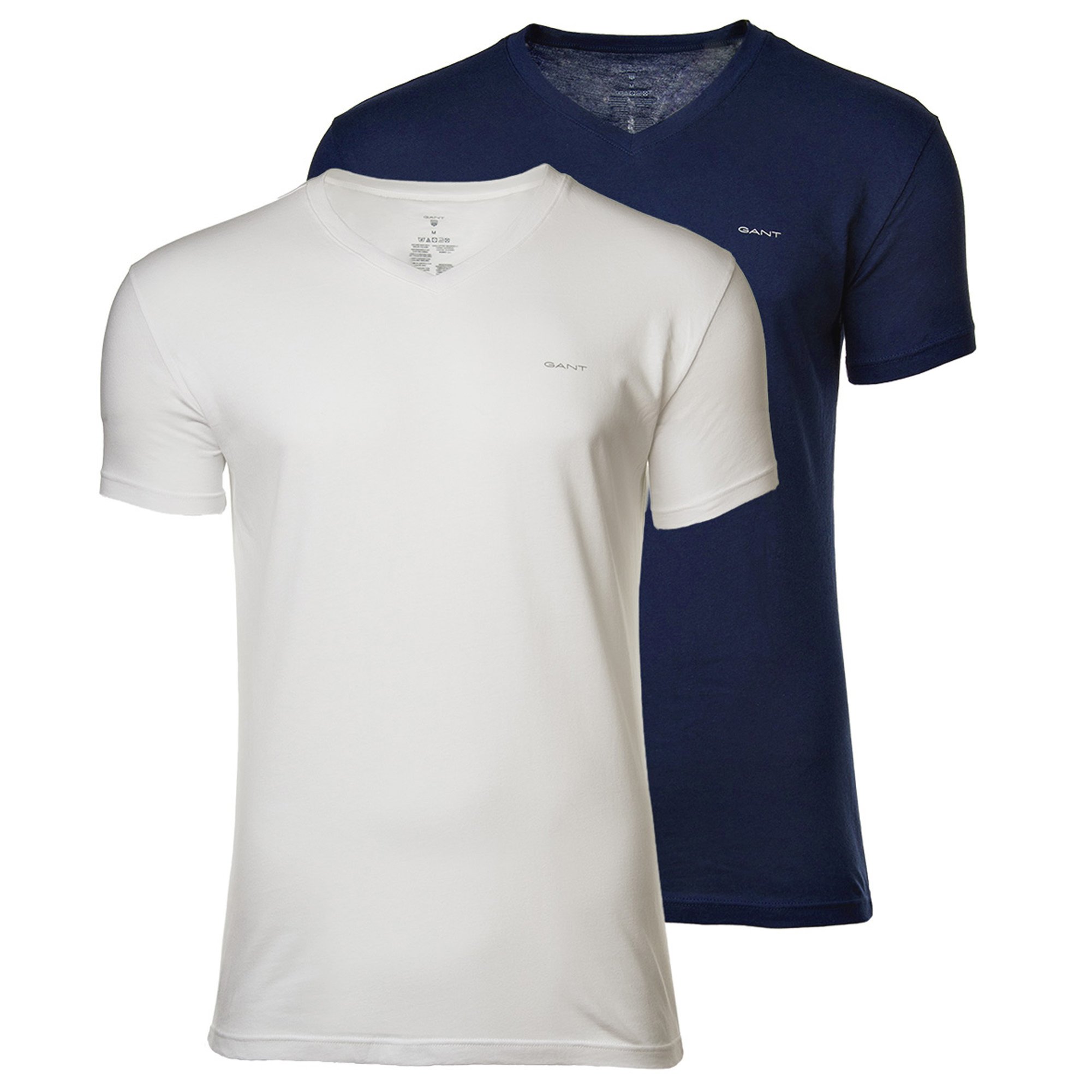 GANT Men’s T-Shirt, 2 Pack – V-NECK T-SHIRT 2-PACK, V-Neck, Short Sleeve,…