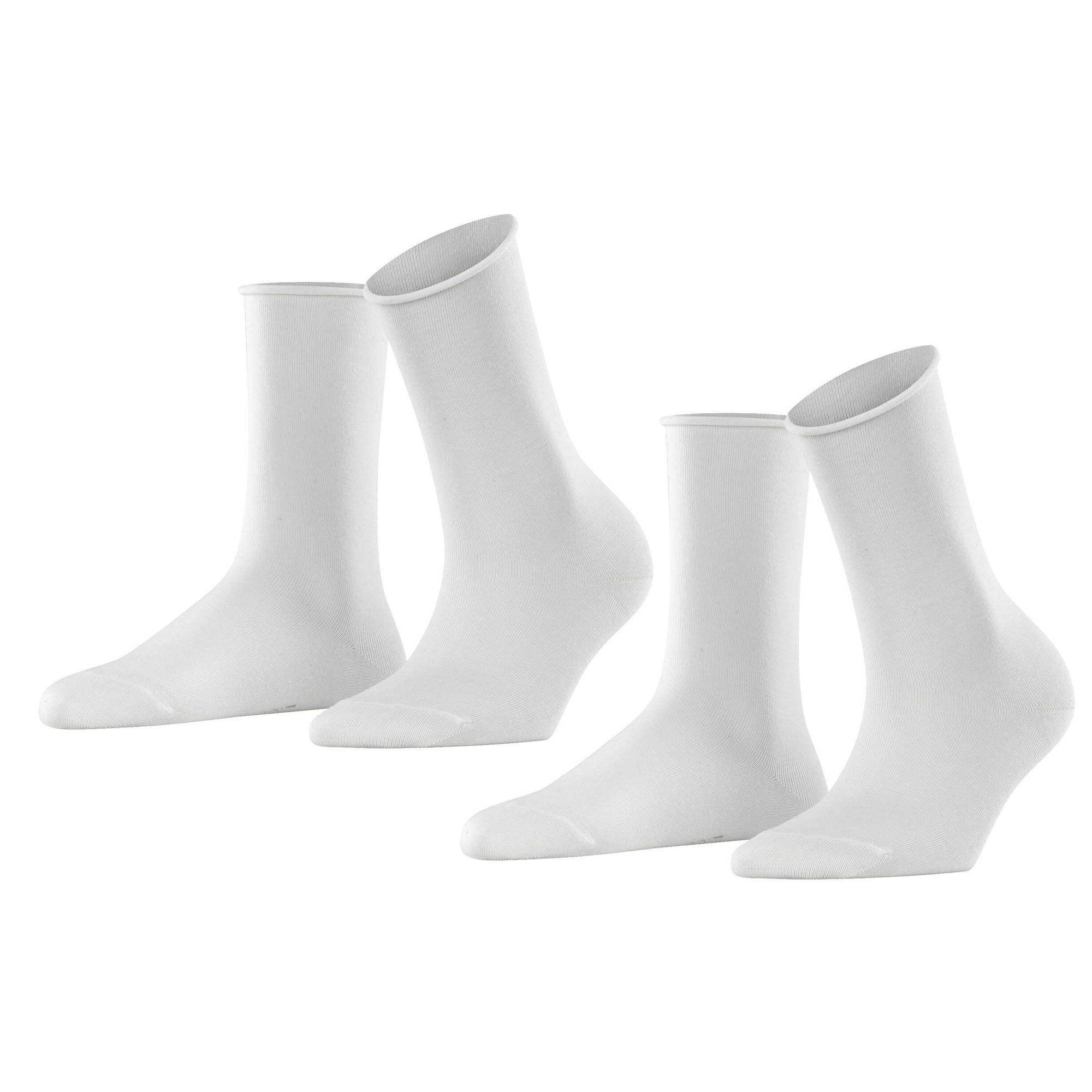 ESPRIT Damen Socken, 2er Pack - Rollrand, feinste Baumwollmischung, einfarbig...