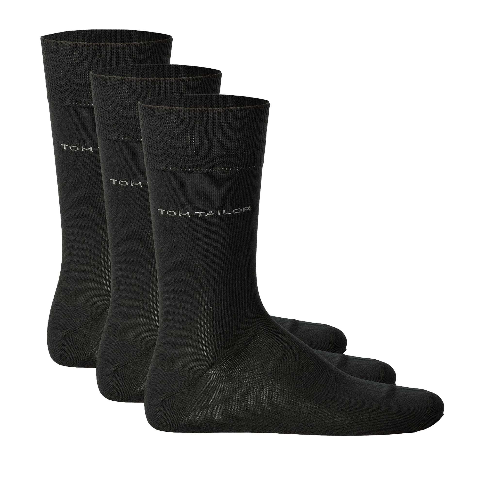 TOM TAILOR Herren Socken, 3er Pack - Basic, Baumwollmischung, einfarbig