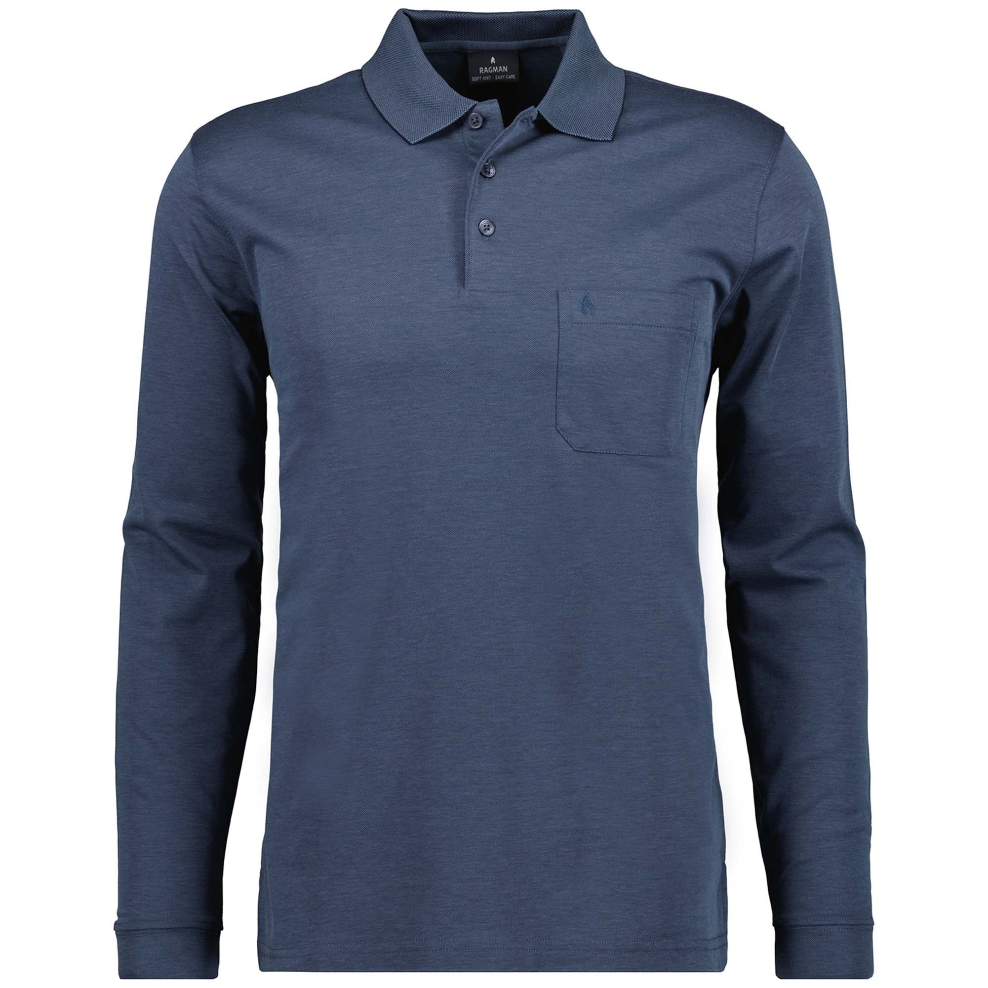 RAGMAN Men’s Long Sleeve Polo Shirt – Soft Knit Polo Button Long Sleeve, Cotton Blend…