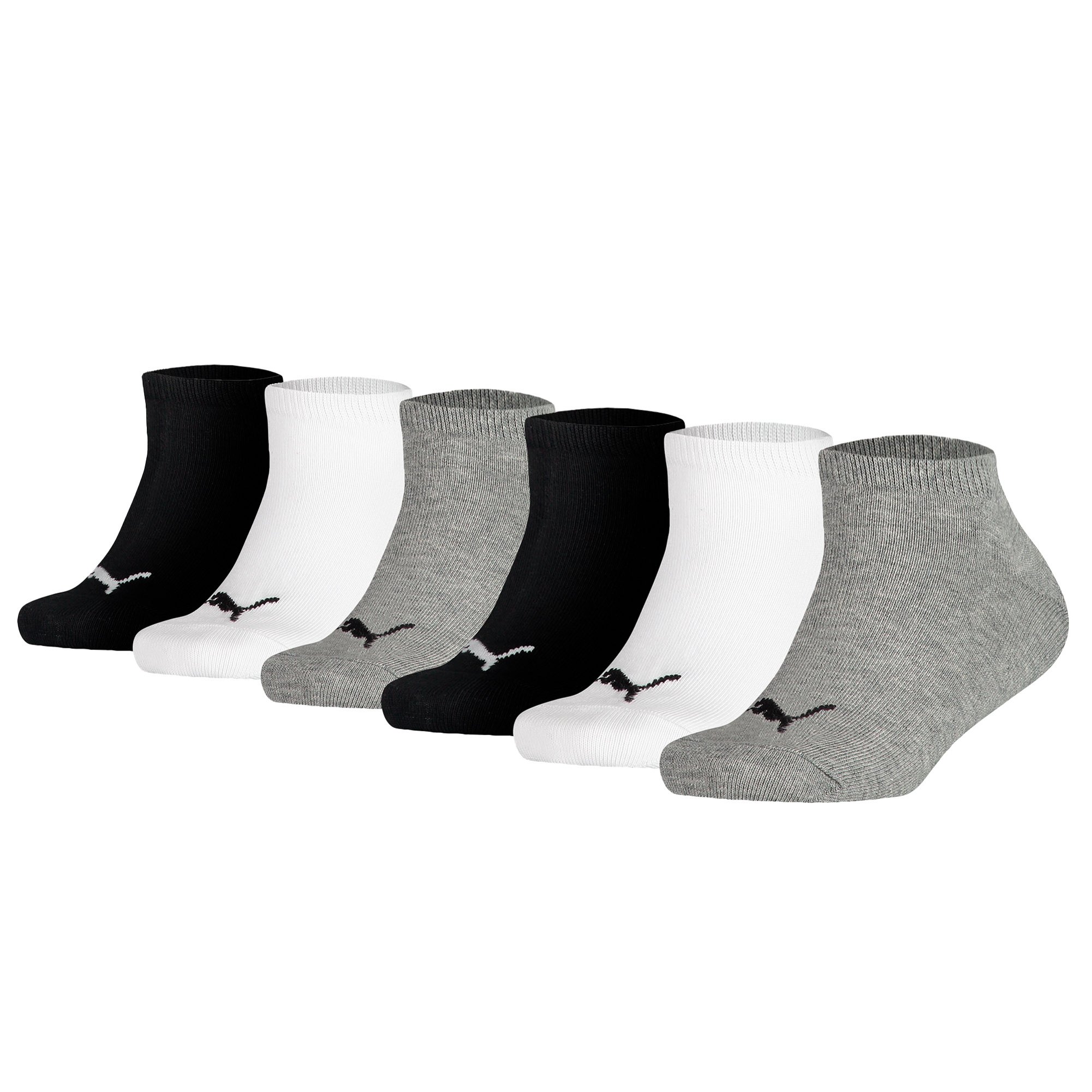 Puma Enfants Chaussettes Courtes 6er boutiques Paquet - Invisible, Ecom , Unicolore, Logo