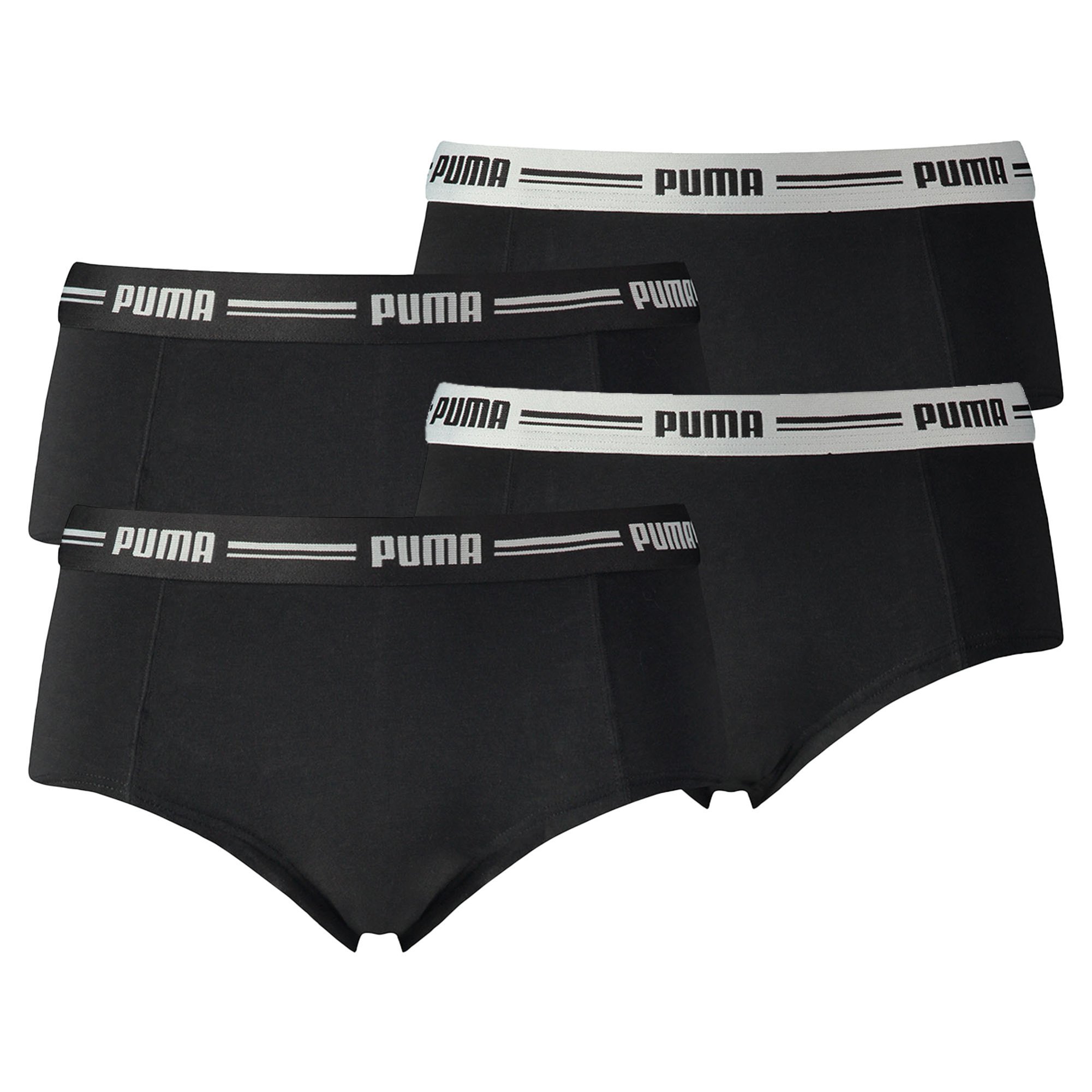 PUMA Women’s Mini Shorts – Iconic, Soft Cotton Modal Stretch, 4 Pack