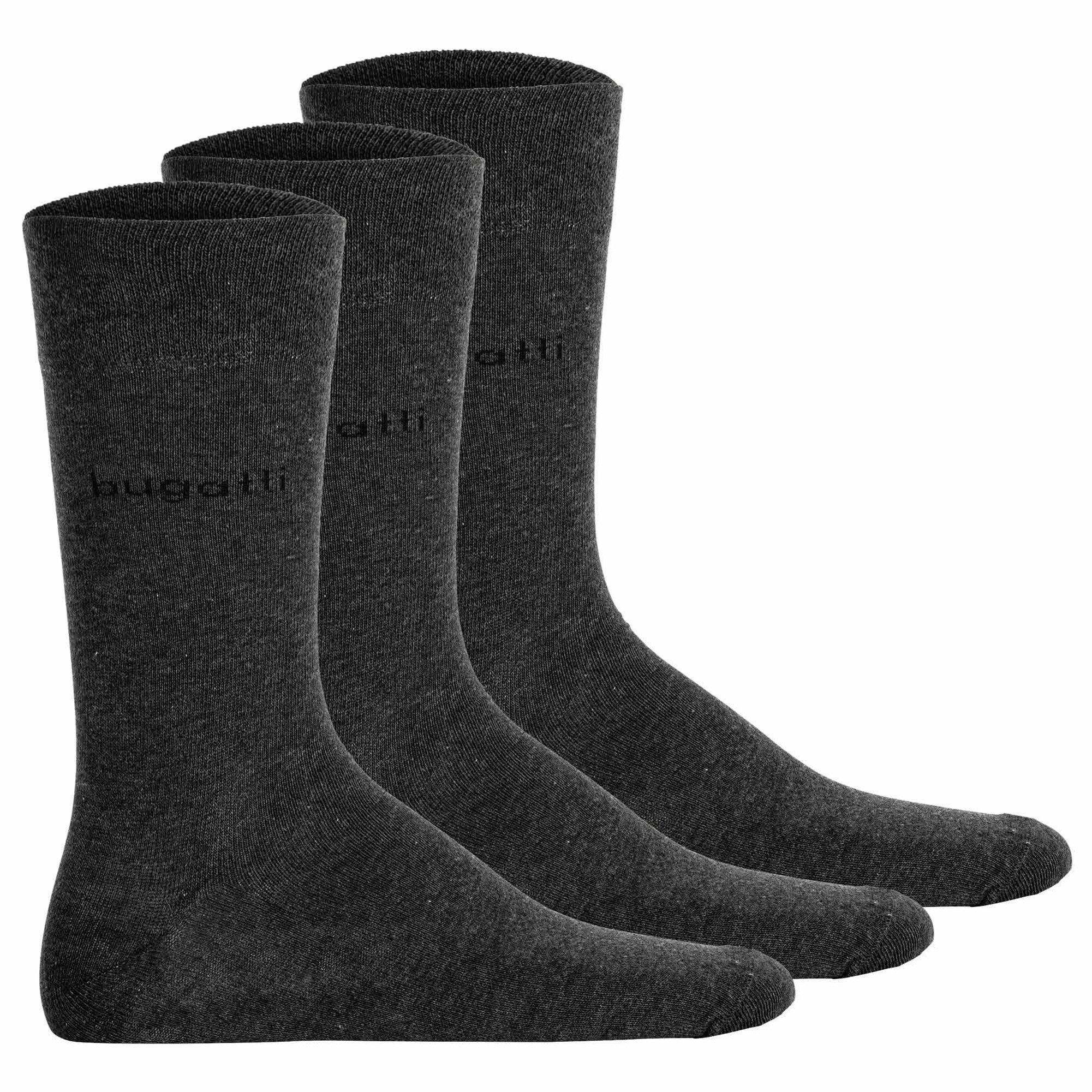 Bugatti Chaussettes économies pour Hommes, 3er Paquet - Chaussettes Doux Coton Uni Basique