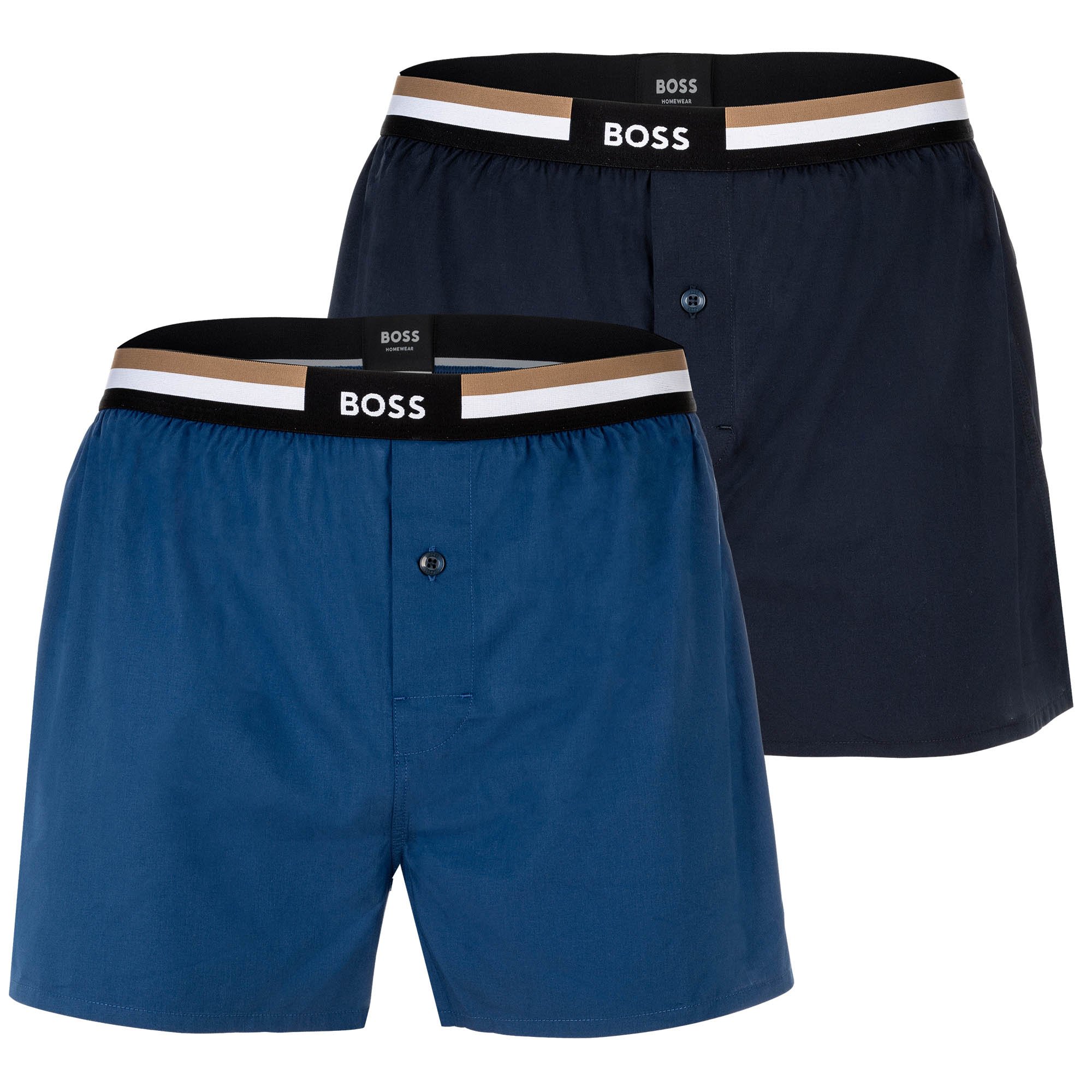 BOSS Herren Web-Boxershorts, 2er Pack - Woven Boxer EW, Pyjama-Shorts, Popeli...