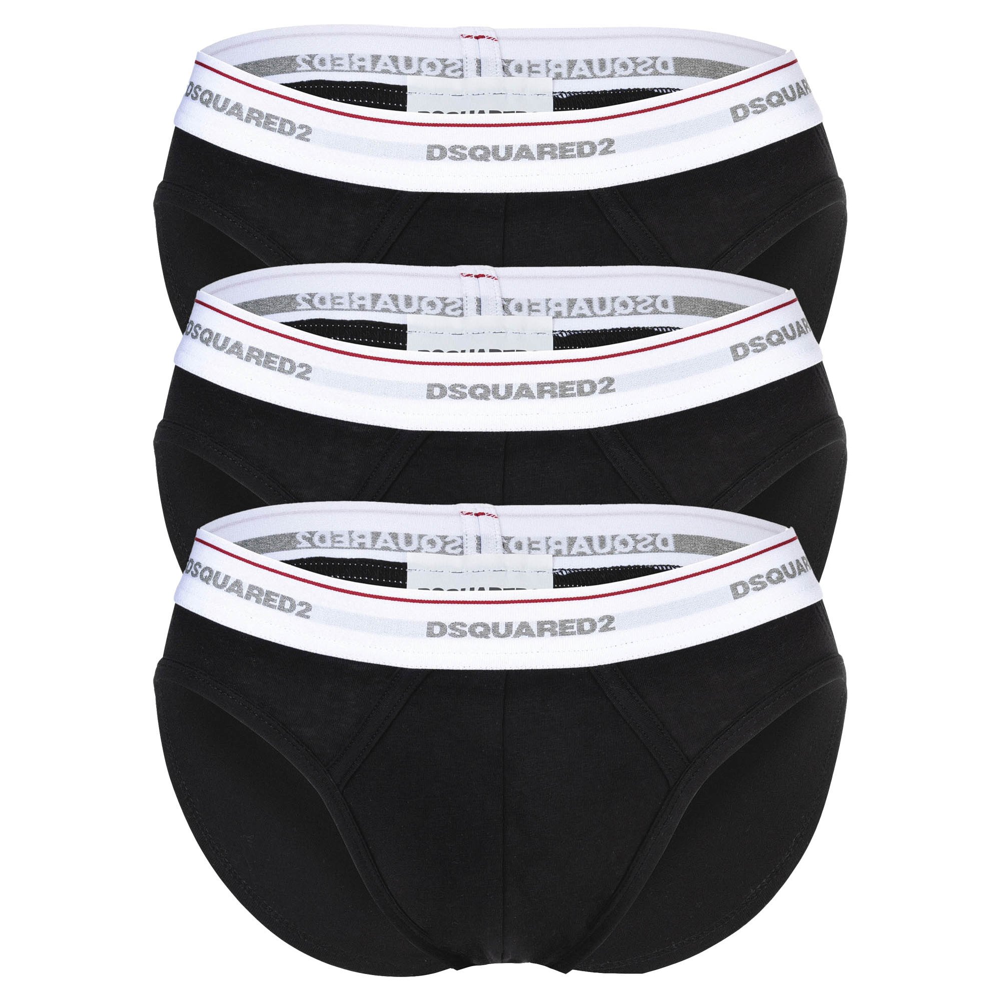 DSQUARED2 Men’s Briefs, 3-Pack – Cotton Stretch, Logo Band