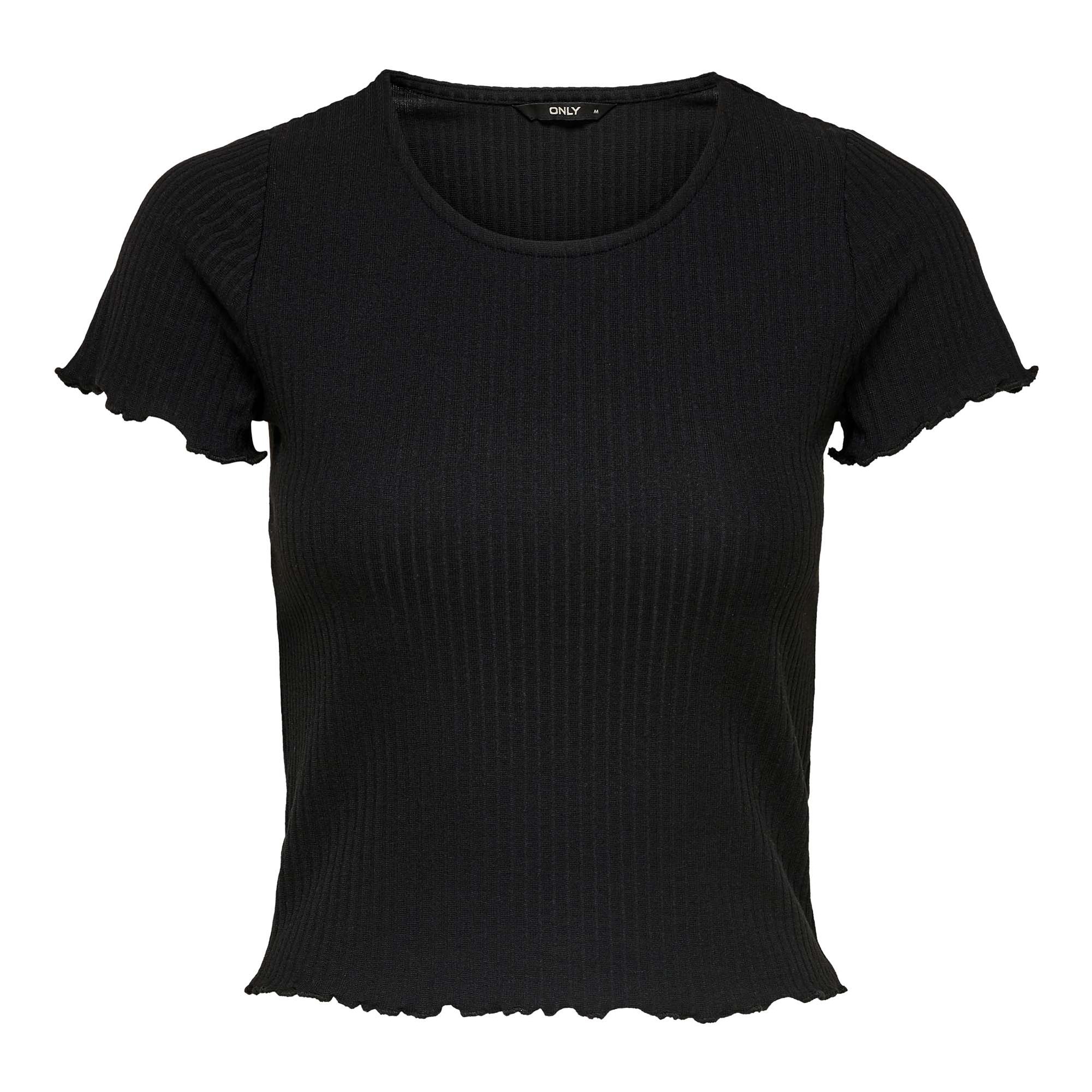 ONLY Women’s T-Shirt – ONLEMMA SHORT TOP, Round Neck, Cropped, Ribbed, Plain…