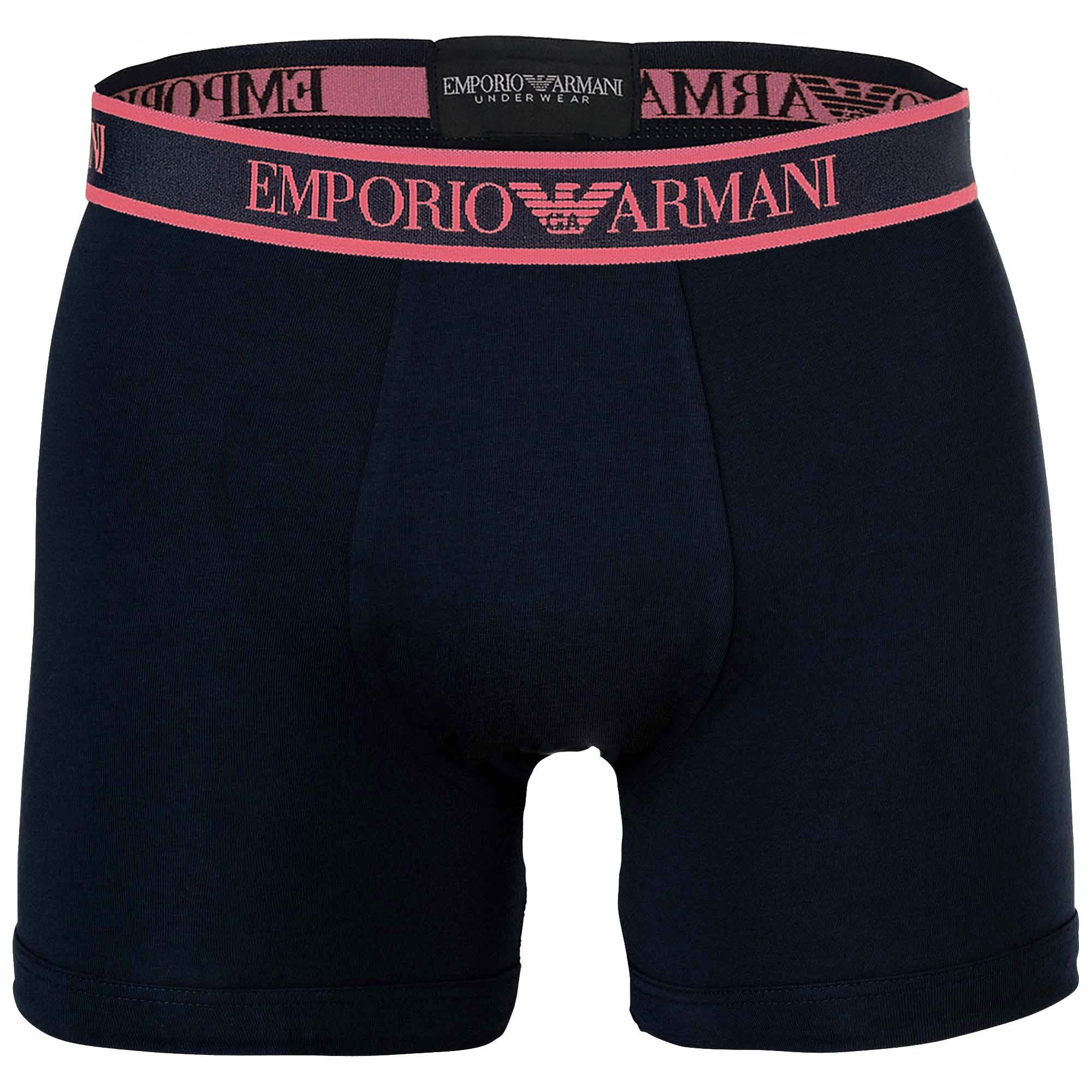 Emporio Armani Mens Boxer Shorts 3-Pack - Core Logo Band, Stretch Cotton Blend