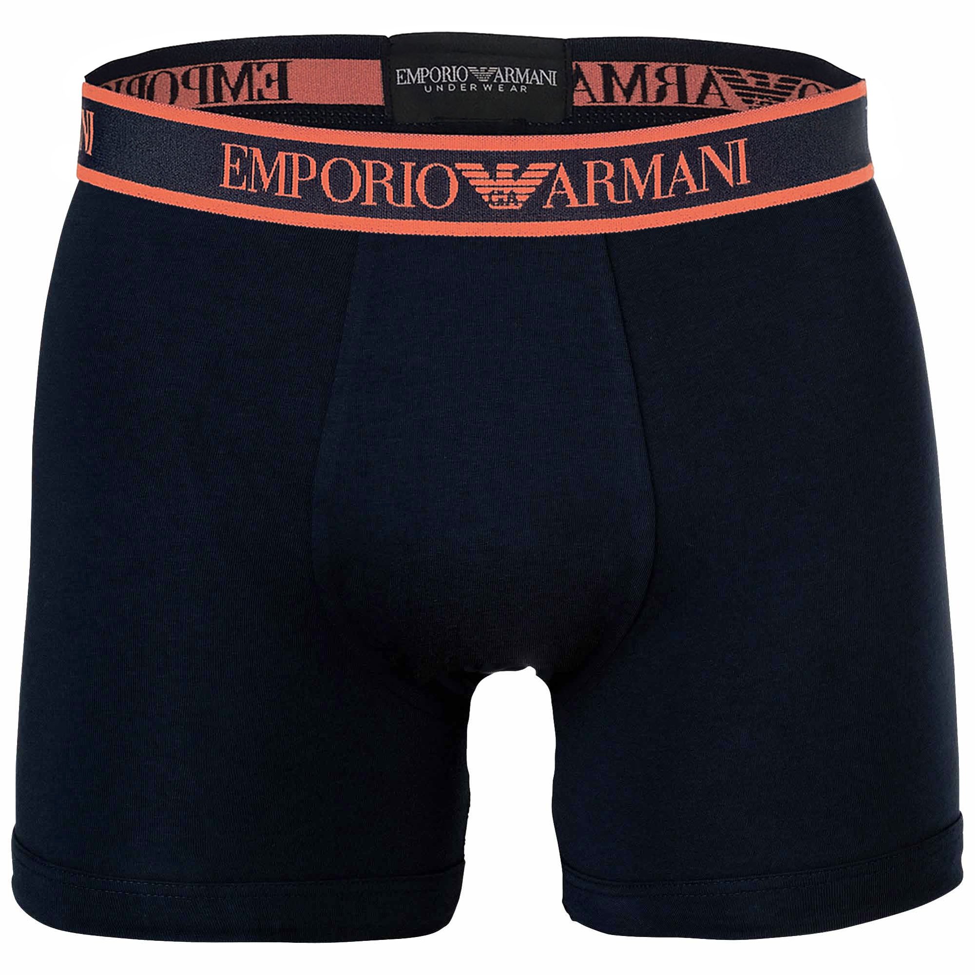 Emporio Armani Mens Boxer Shorts 3-Pack - Core Logo Band, Stretch Cotton Blend