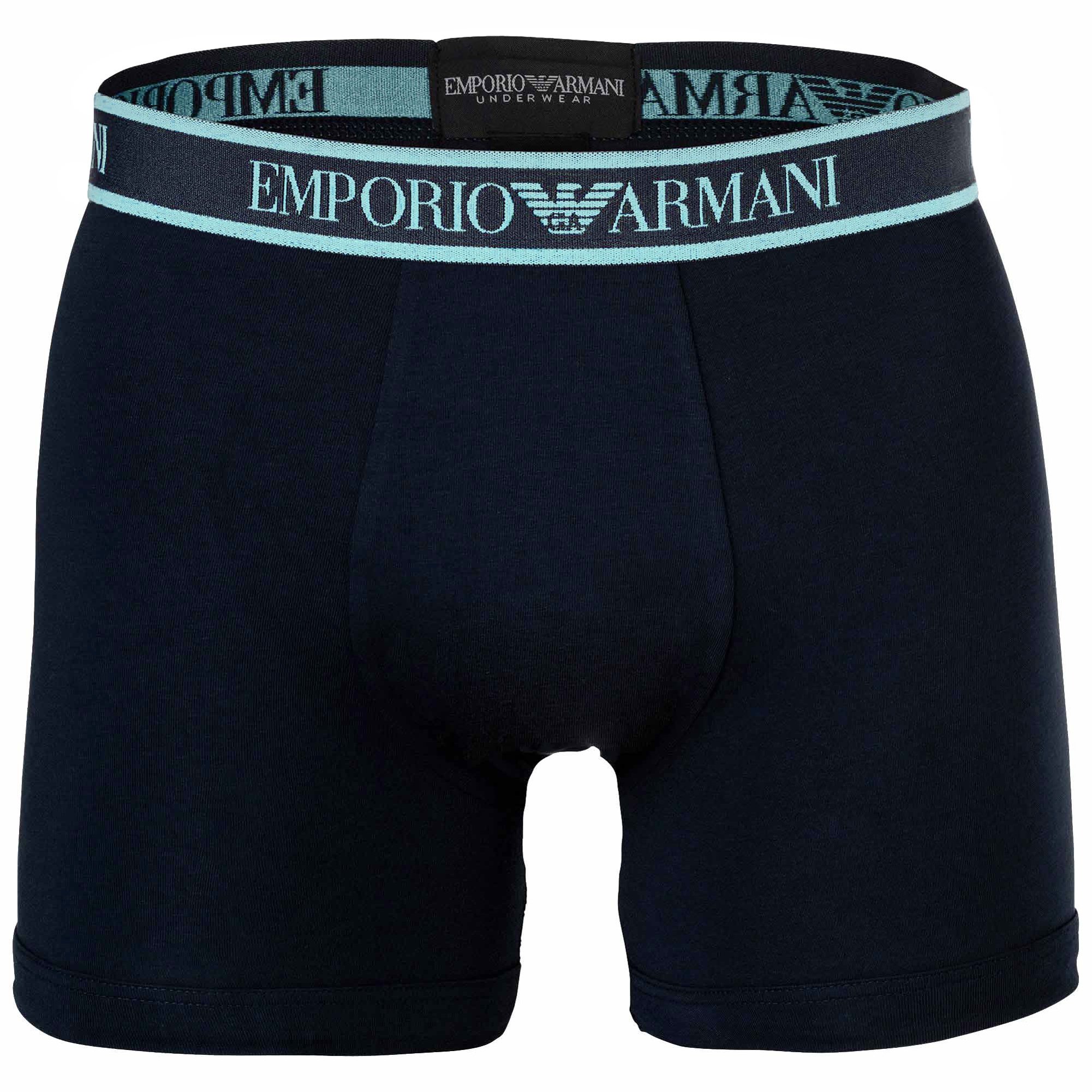 Emporio Armani Mens Boxer Shorts 3-Pack - Core Logo Band, Stretch Cotton Blend