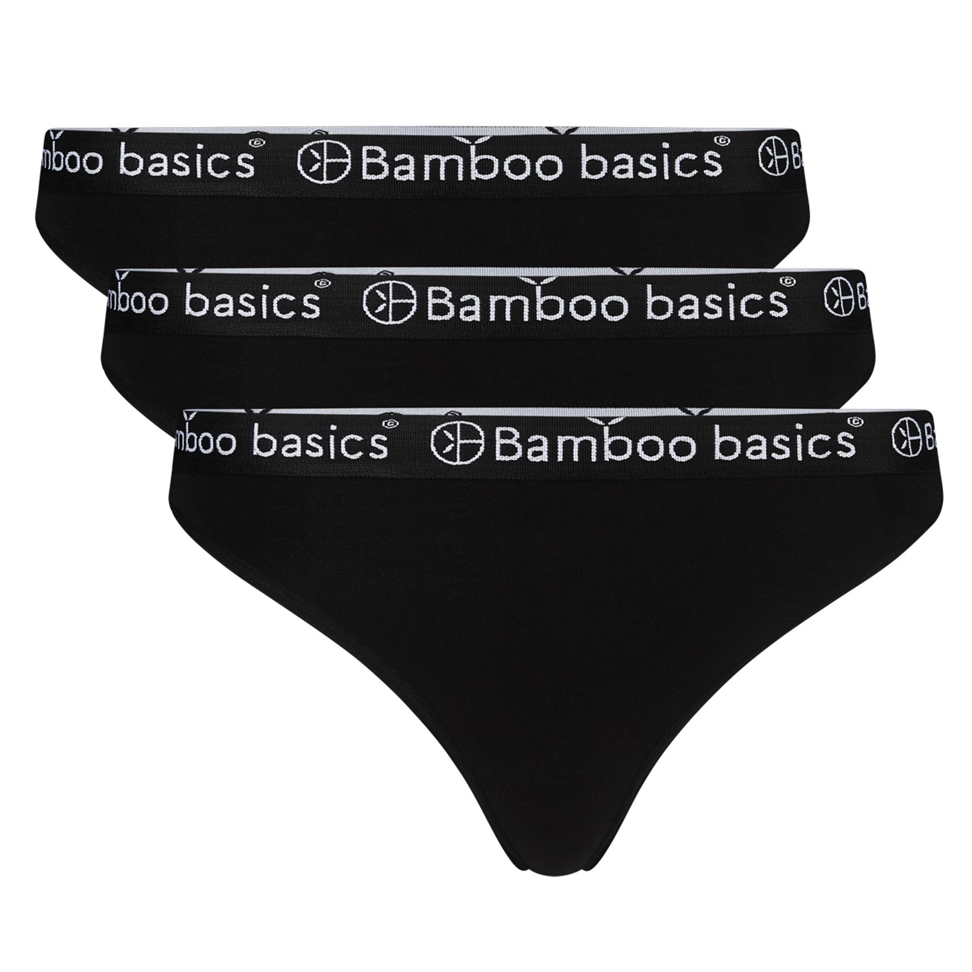 Bamboo Basics Women’s String EMMA, 3-Pack – Logo Band, Breathable, Single J…