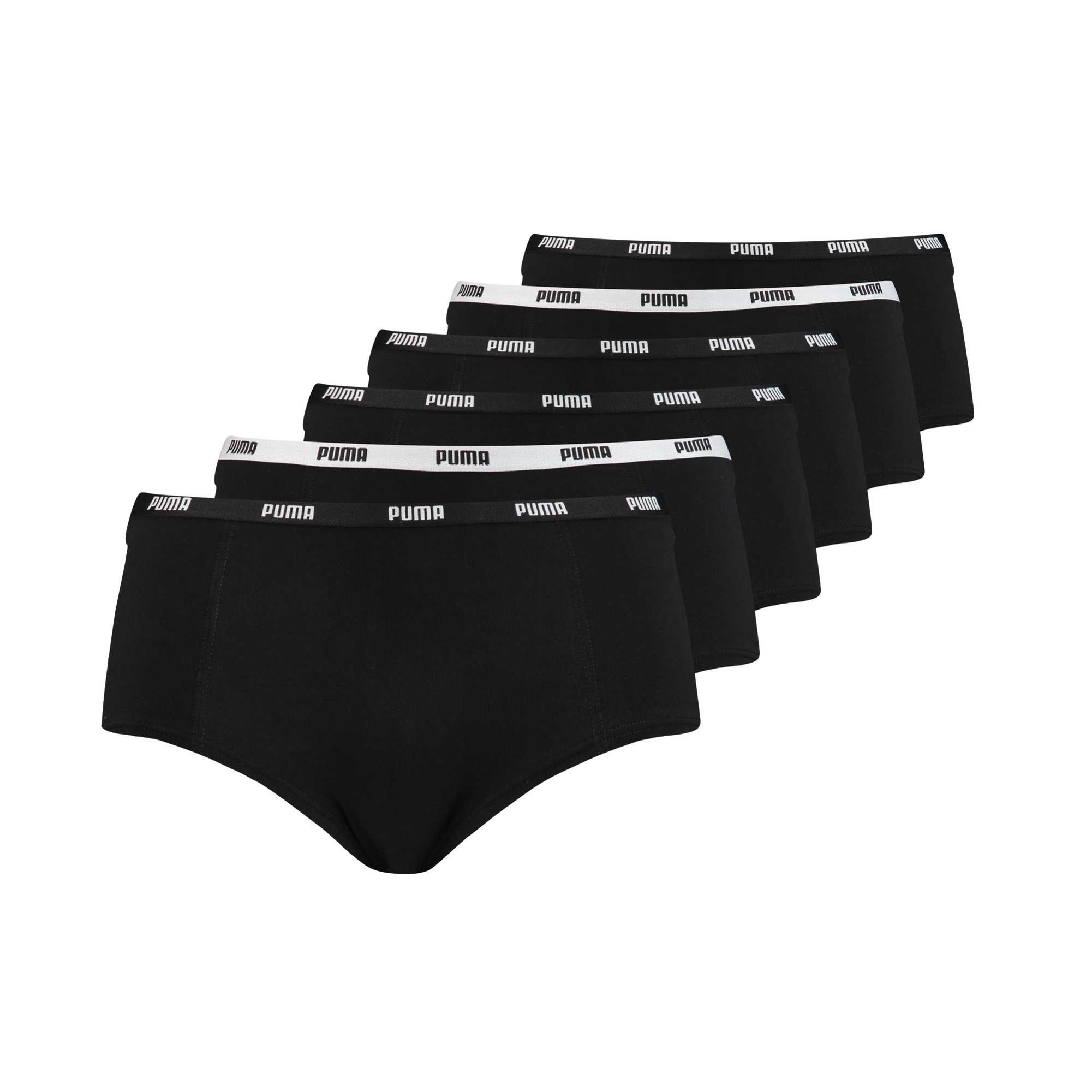 PUMA Women’s Mini Shorts, 6 Pack – Soft Cotton Stretch, ECOM