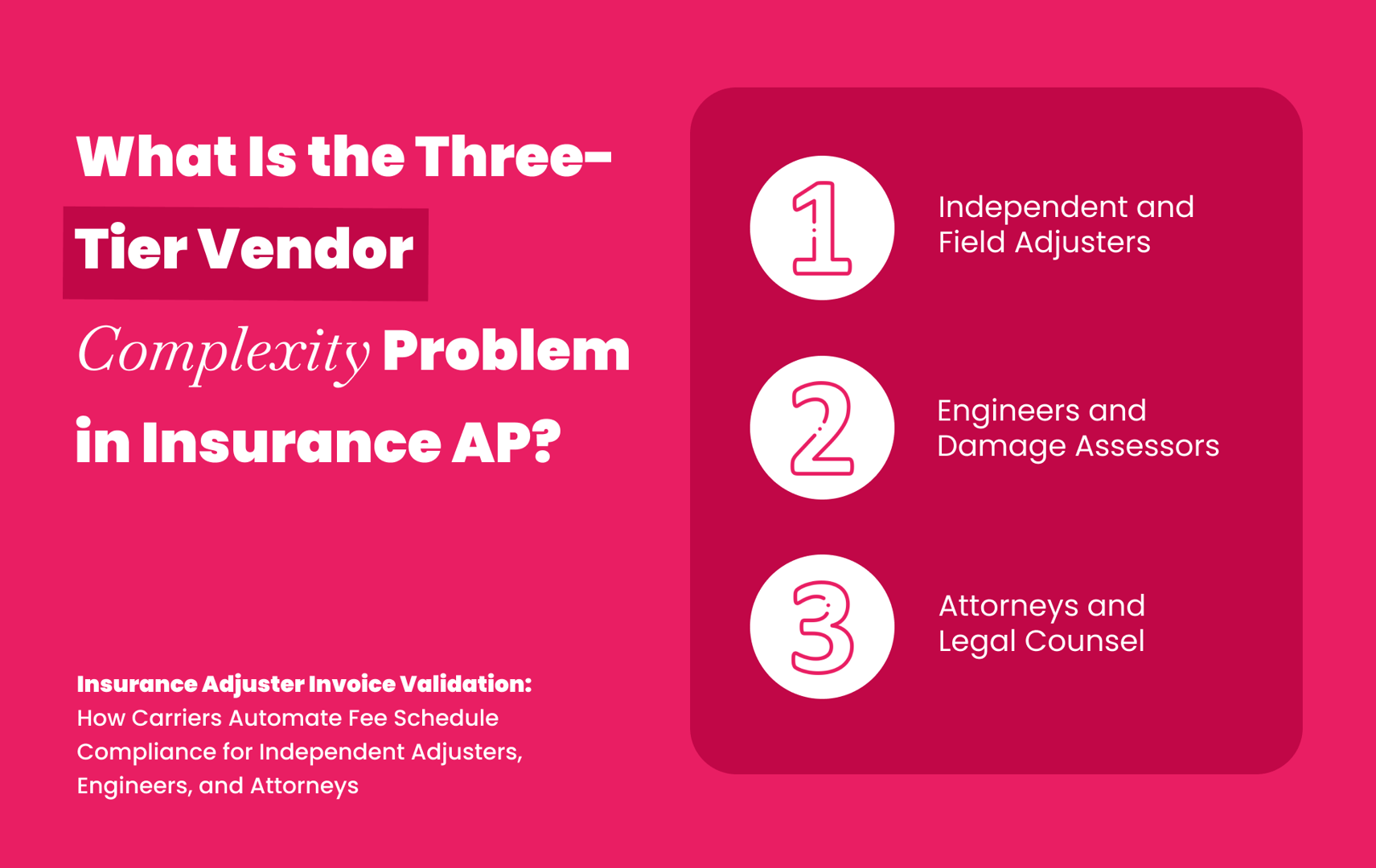 Three-tier vendor complexity problem in insurance AP explained with rate structure differences