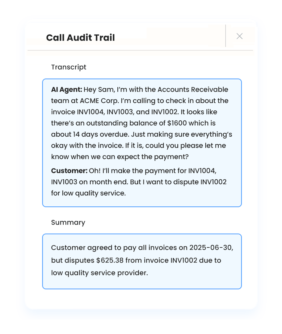 Monitor call performance with Voice AI Agents