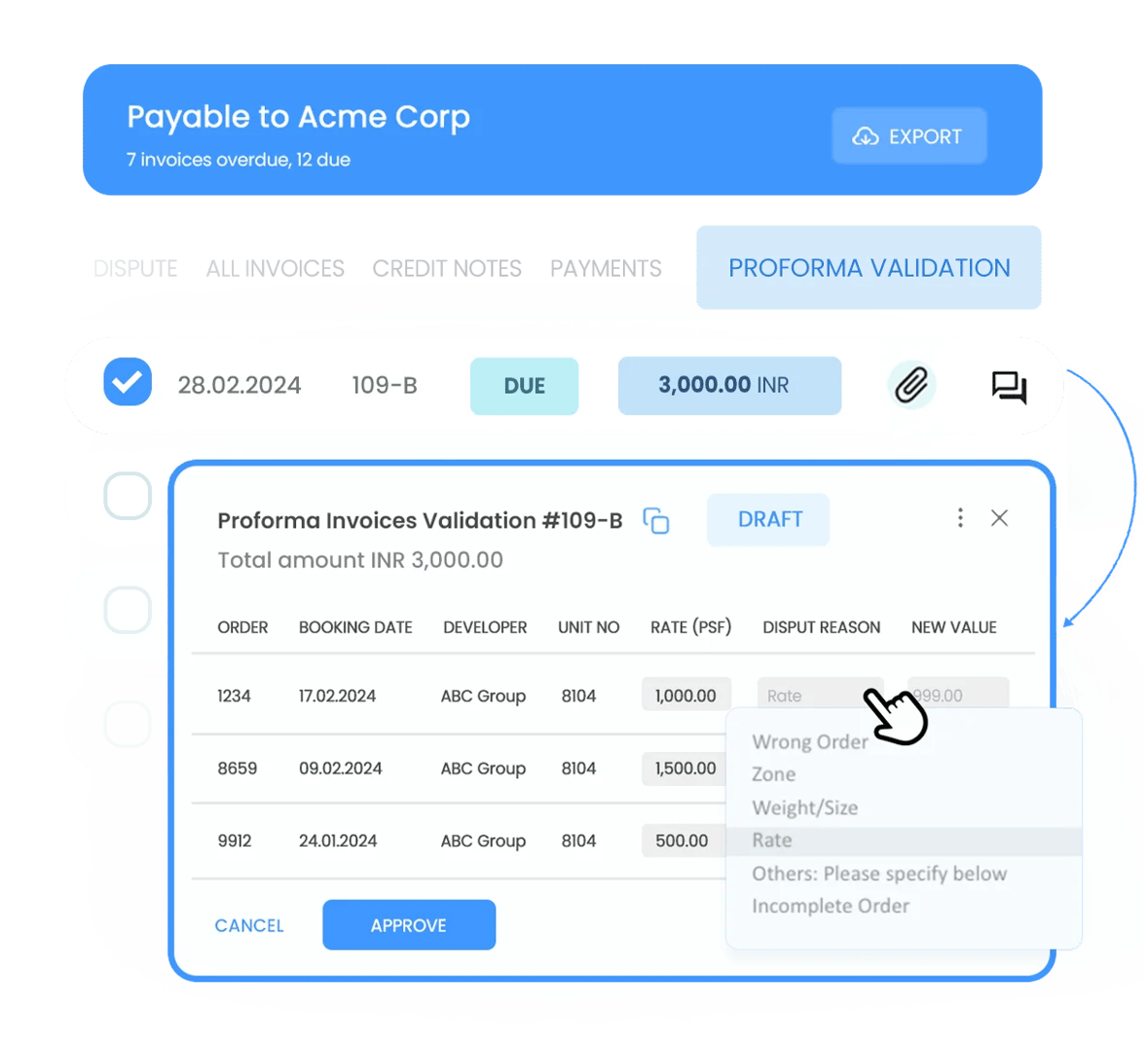 Put your client proforma  invoice validation on easy mode!