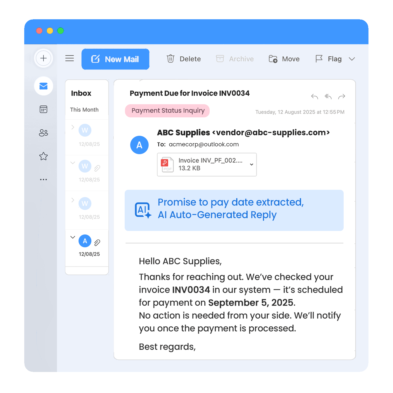 Let AI handle drafting emails with auto-reply management