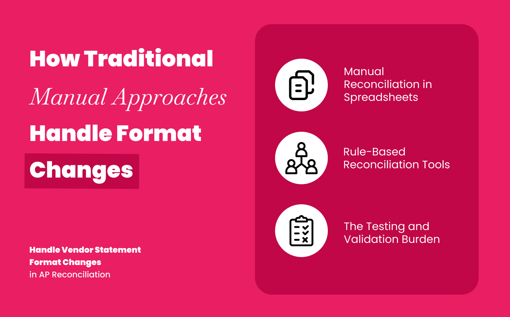 How traditional manual approaches handle vendor statement format changes in insurance broker AP reconciliation
