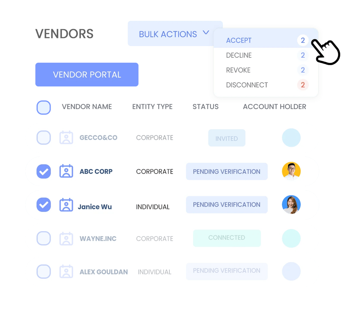 Manage vendors in a single view!