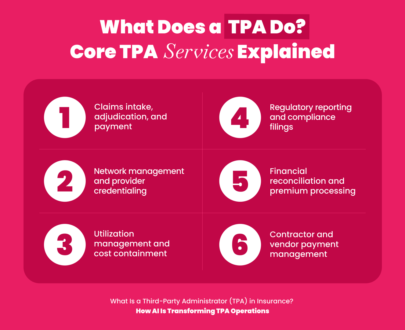 Core TPA services explained for insurance third-party administrators including claims and administration