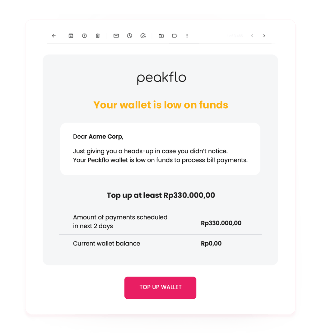 Dapatkan pengingat saldo dompet rendah tepat waktu!