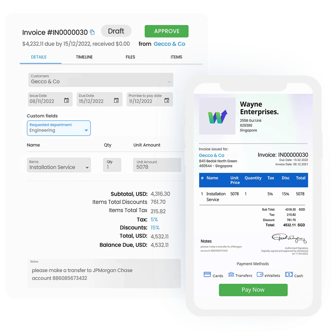 Streamline your e-invoicing process with Peakflo’s custom invoices!