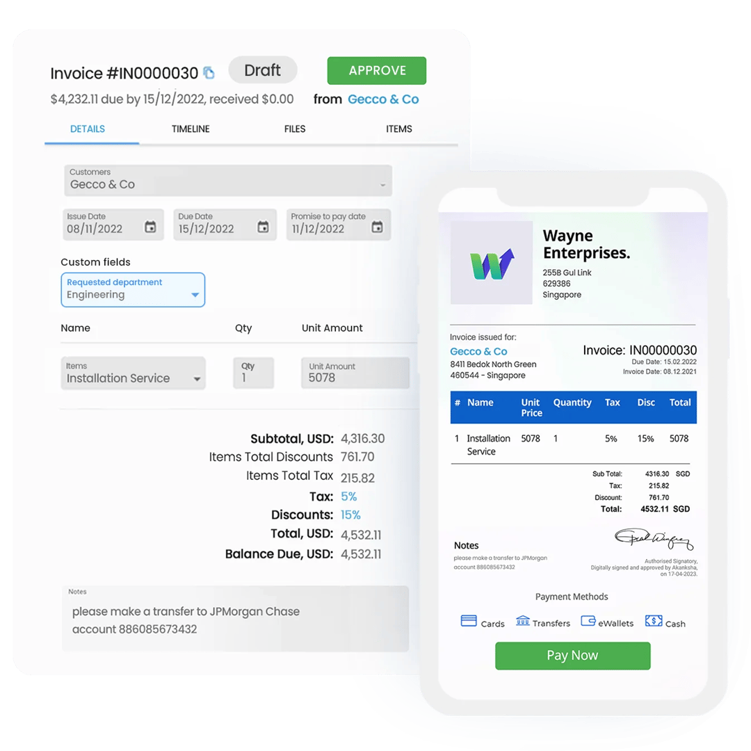 Tidak ada lagi invoice yang tidak efisien untuk tim keuangan Anda!