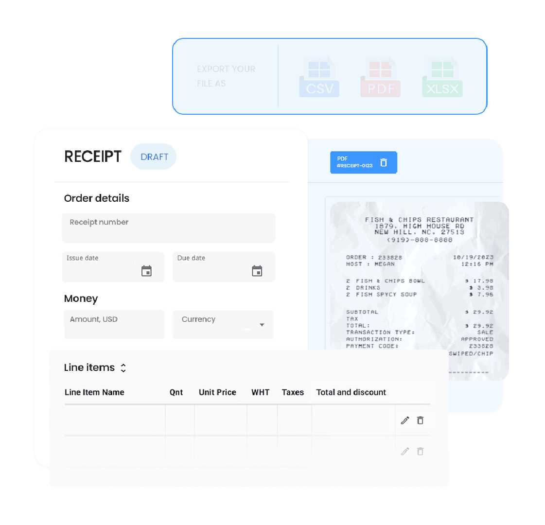 AI expense receipt capture for reimbursement