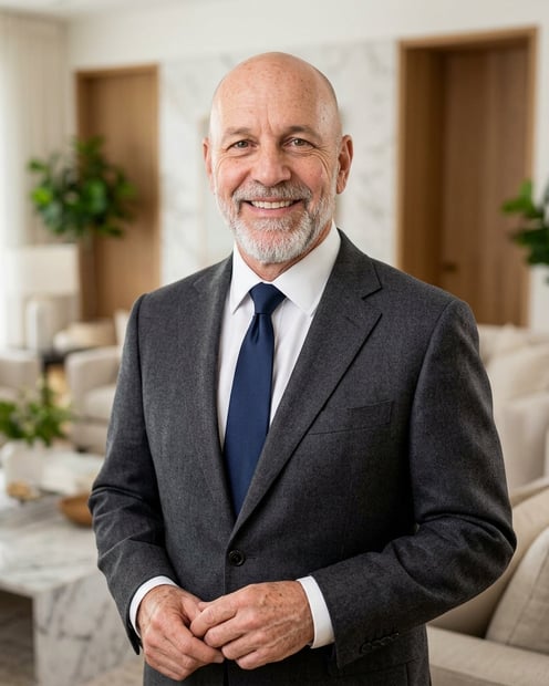 Staged Luxury Living Room · Modern Business Casual headshot example