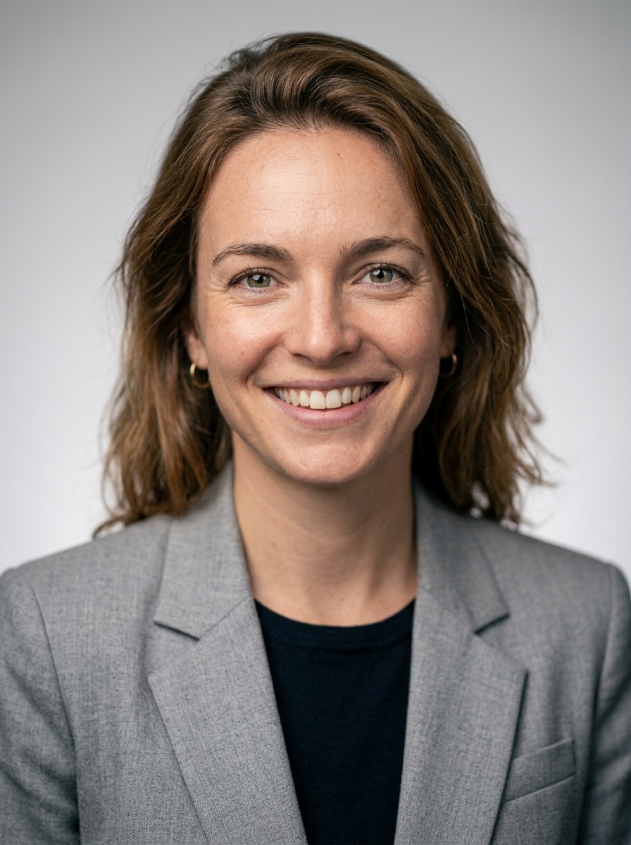 Professional AI LinkedIn headshot in Light gray blazer on Neutral Gradient / Light Grey