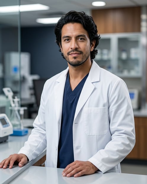 Clinical Research Lab · Research Lab Coat headshot example