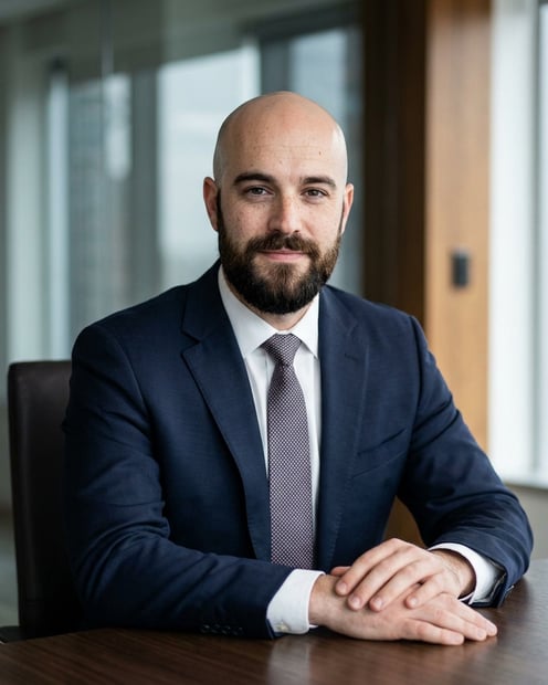 Executive Boardroom · Charcoal Suit headshot example