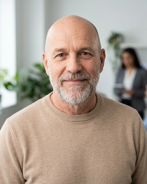 Natural Light · Beige Pullover headshot example