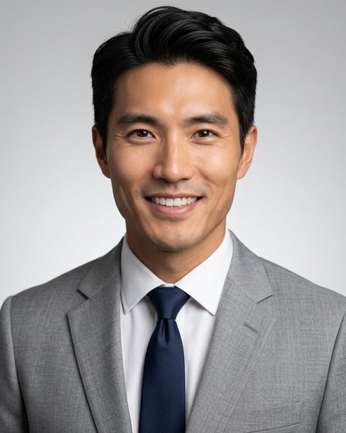 Neutral Gradient / Light Grey · Light gray blazer headshot example