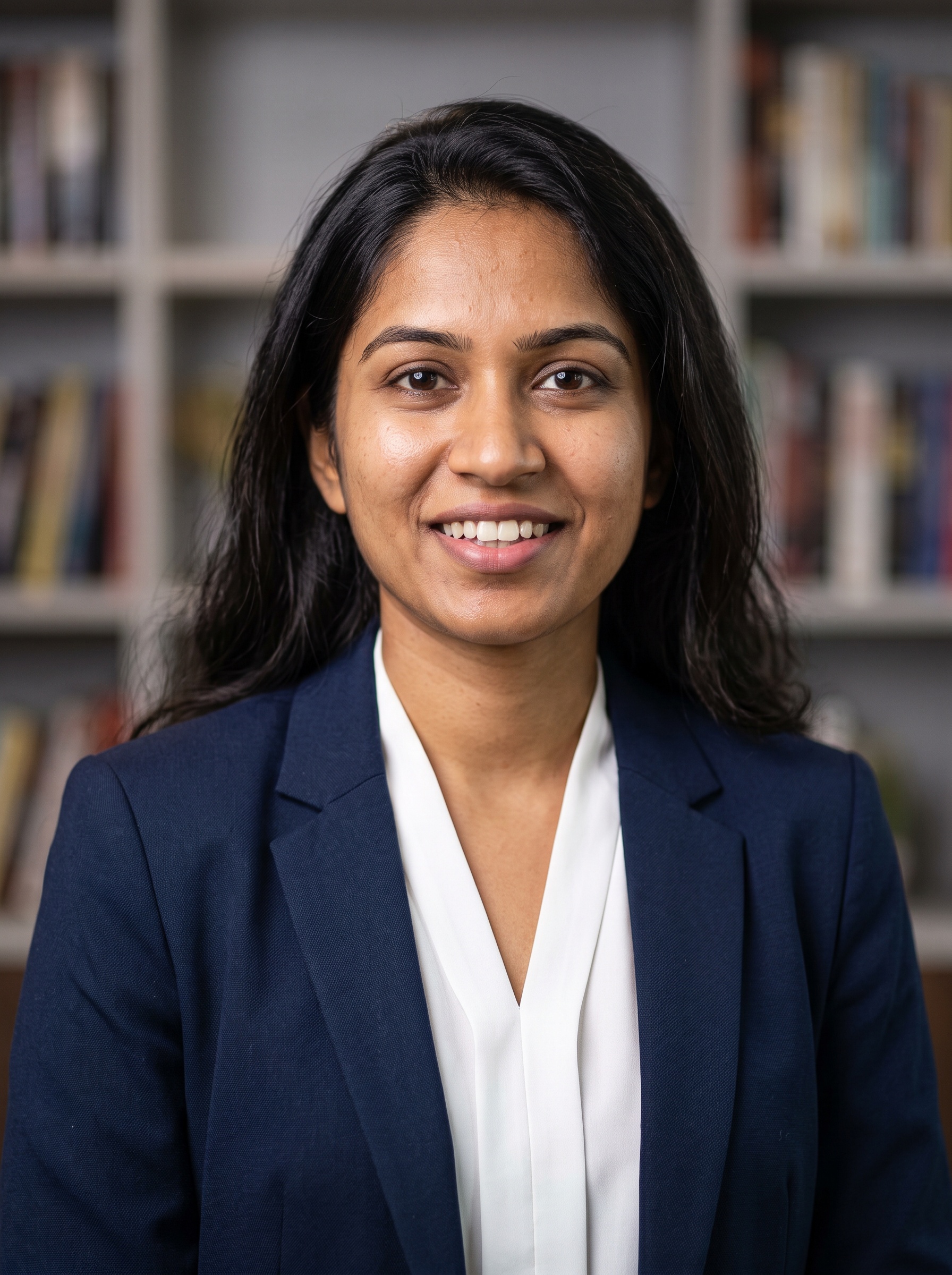 Bookshelf · Navy Blazer headshot example