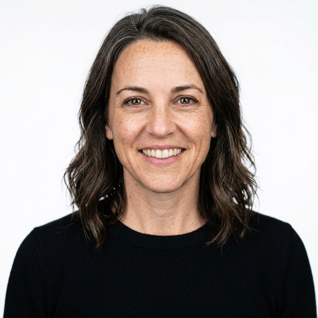 Soft White · Black Knit Top headshot example