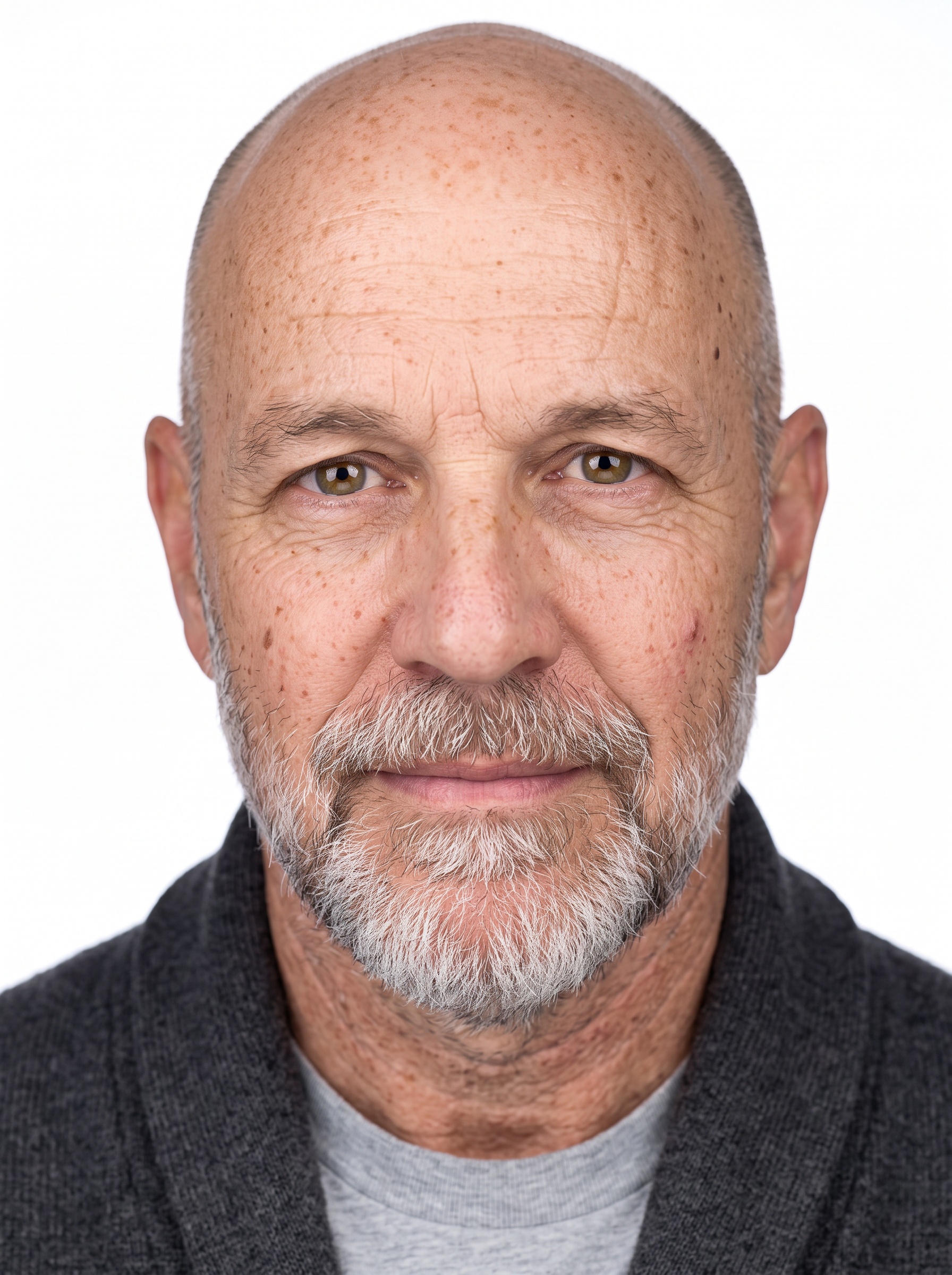 Beispiel für Weißes Studio · Graue Strickjacke-Headshot