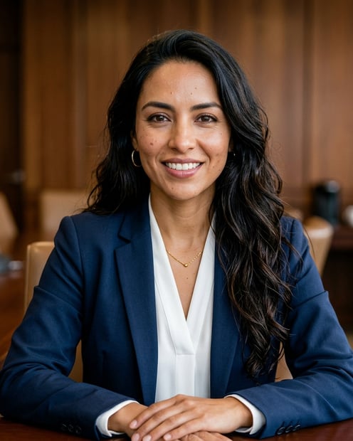 Conference Room · Navy Suit headshot example