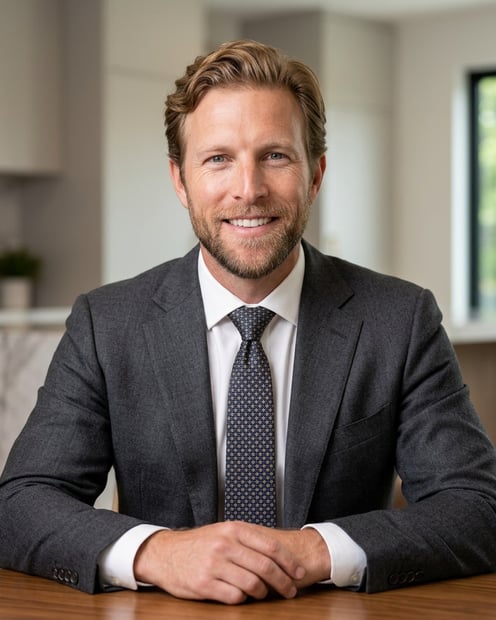 Listing Presentation Room · Charcoal Suit with Light Shirt headshot example