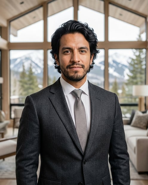 Aspen-Style Contemporary Mountain Home · Power Suit No Gimmicks headshot example