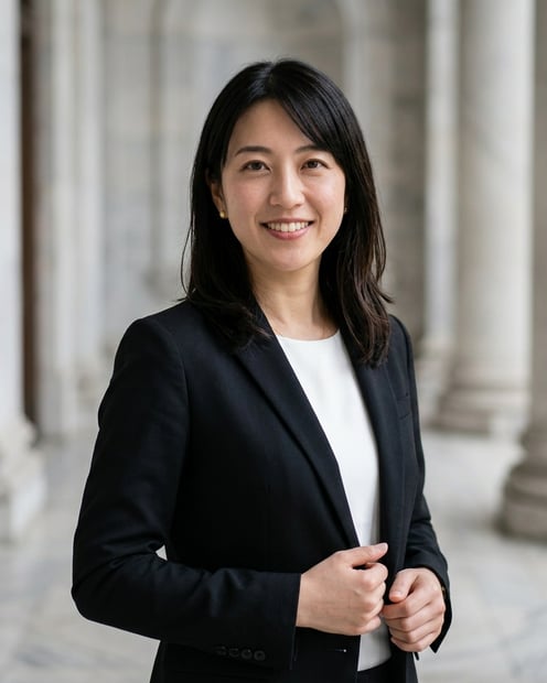 Courthouse Marble · Black Suit with White Shirt headshot example