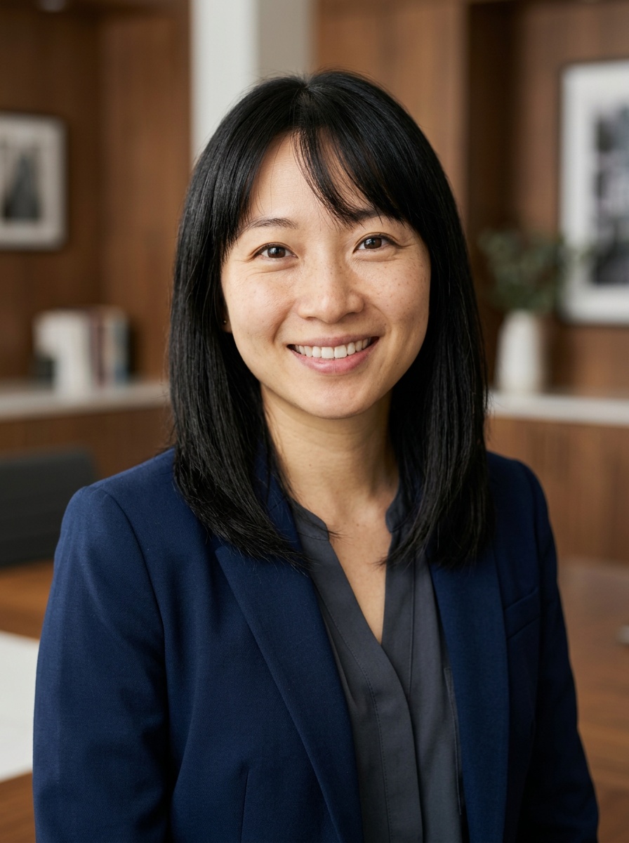 Professional AI LinkedIn headshot in Black midi fitted dress on Cafe (warm professional)