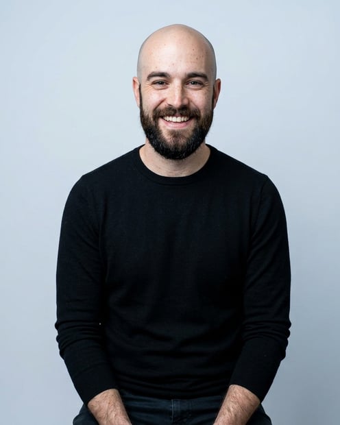 Cool-Grey Studio · Black Knit Top headshot example